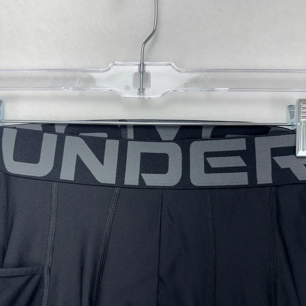 Under Armour Compression Shorts Men M Black Athletic Gym Logo Waistband Pocket